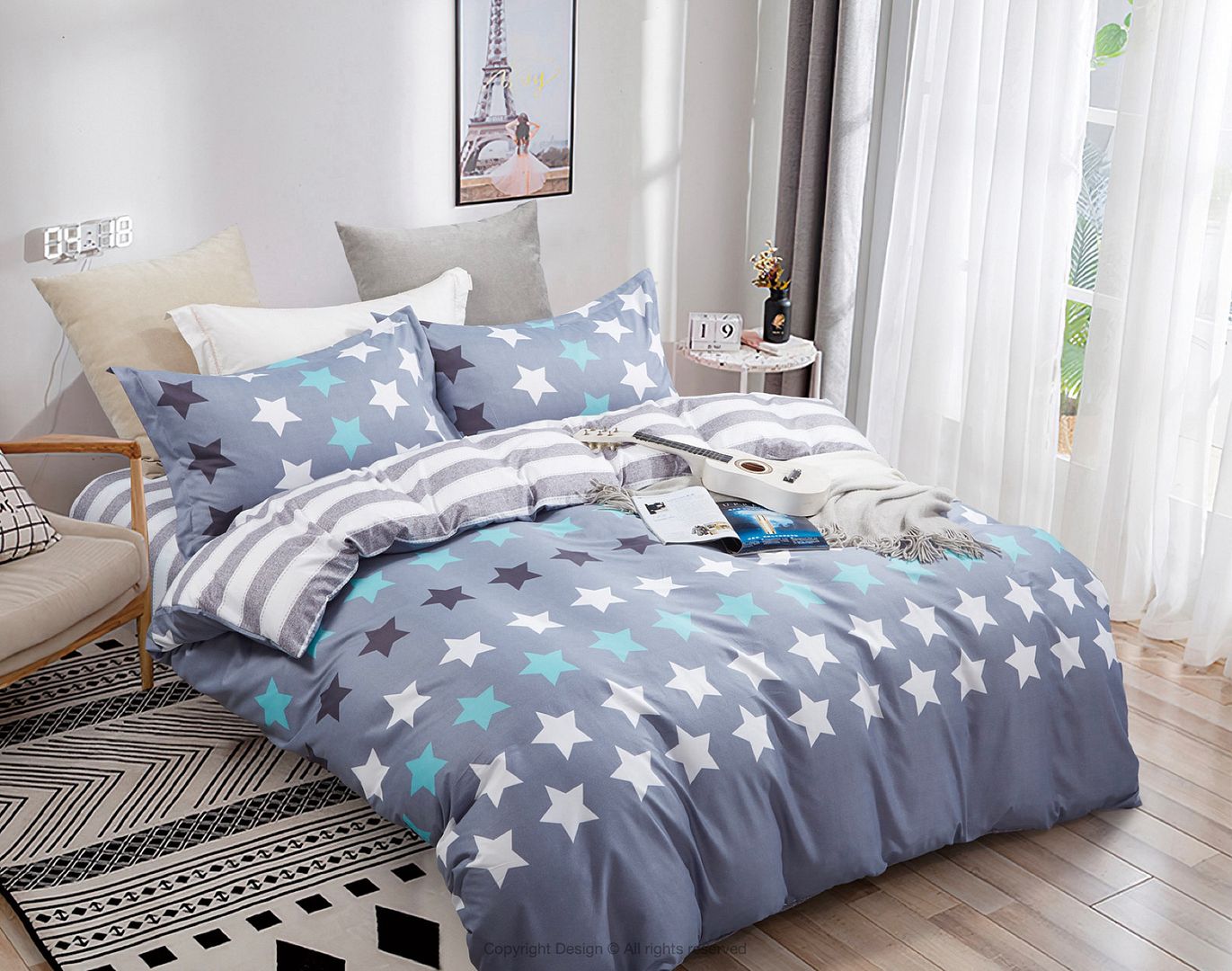Stars Quilt/Duvet Cover Set – Super King