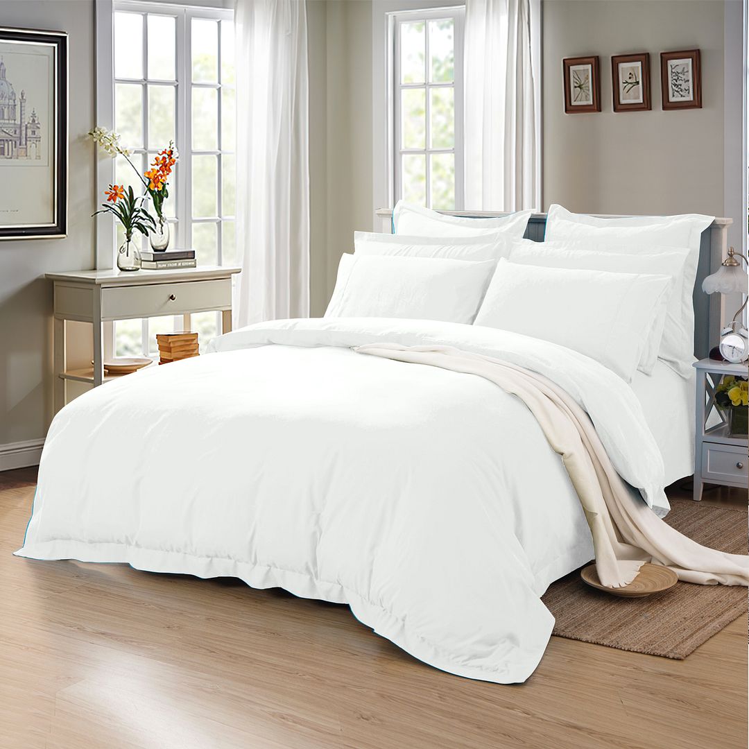 Arlo 1000TC Tailored Quilt Cover Set – White – Single