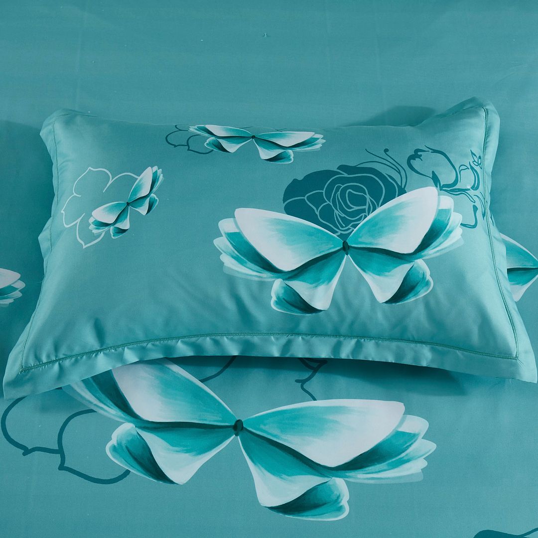 Butterfly Quilt Cover Set – Green – Queen