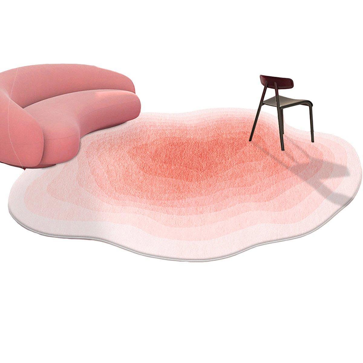 Cassia Shaped Cashmere Carpet – Pink – 80 x 120 cm