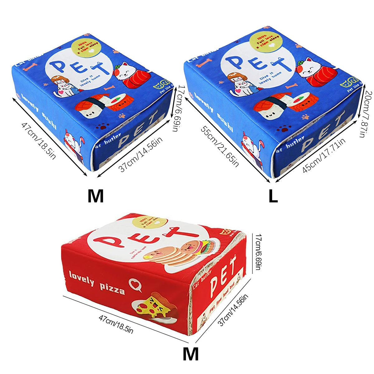 Biscuit Cookie Box Pet Bed – Blue – Medium