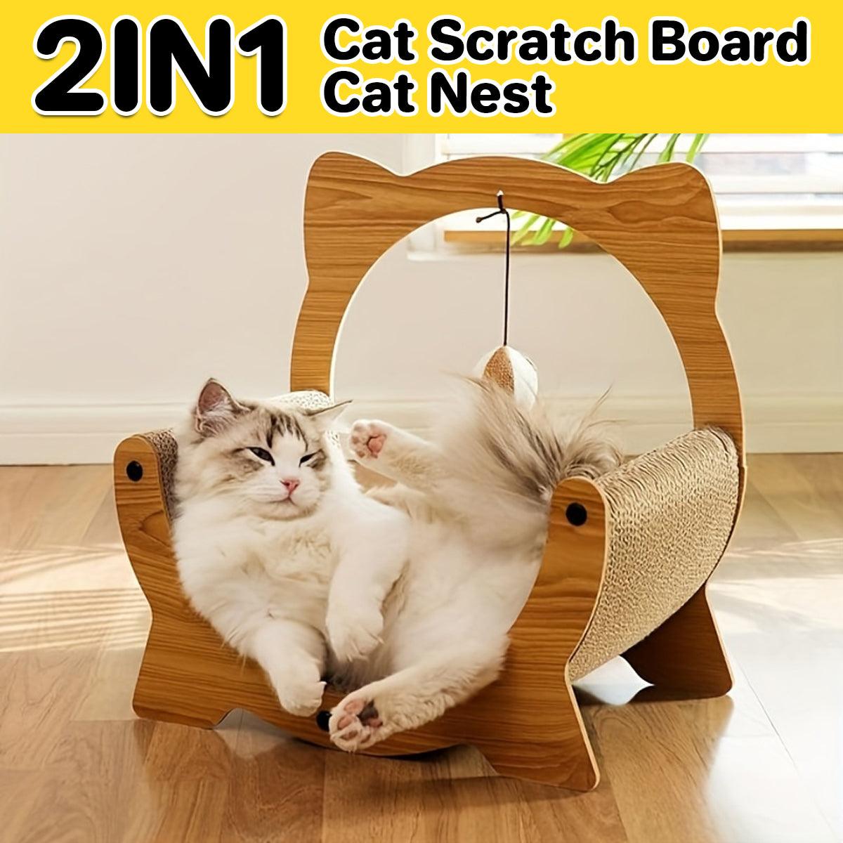 Atlas 2in1 Cat Nest Scratching Board Claw Sharpening Bed for Cats Pet Furniture