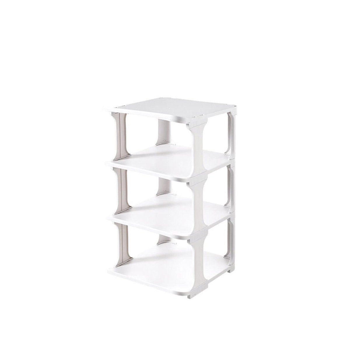 Rowan Modular Shoe Rack – White – 4 Tier