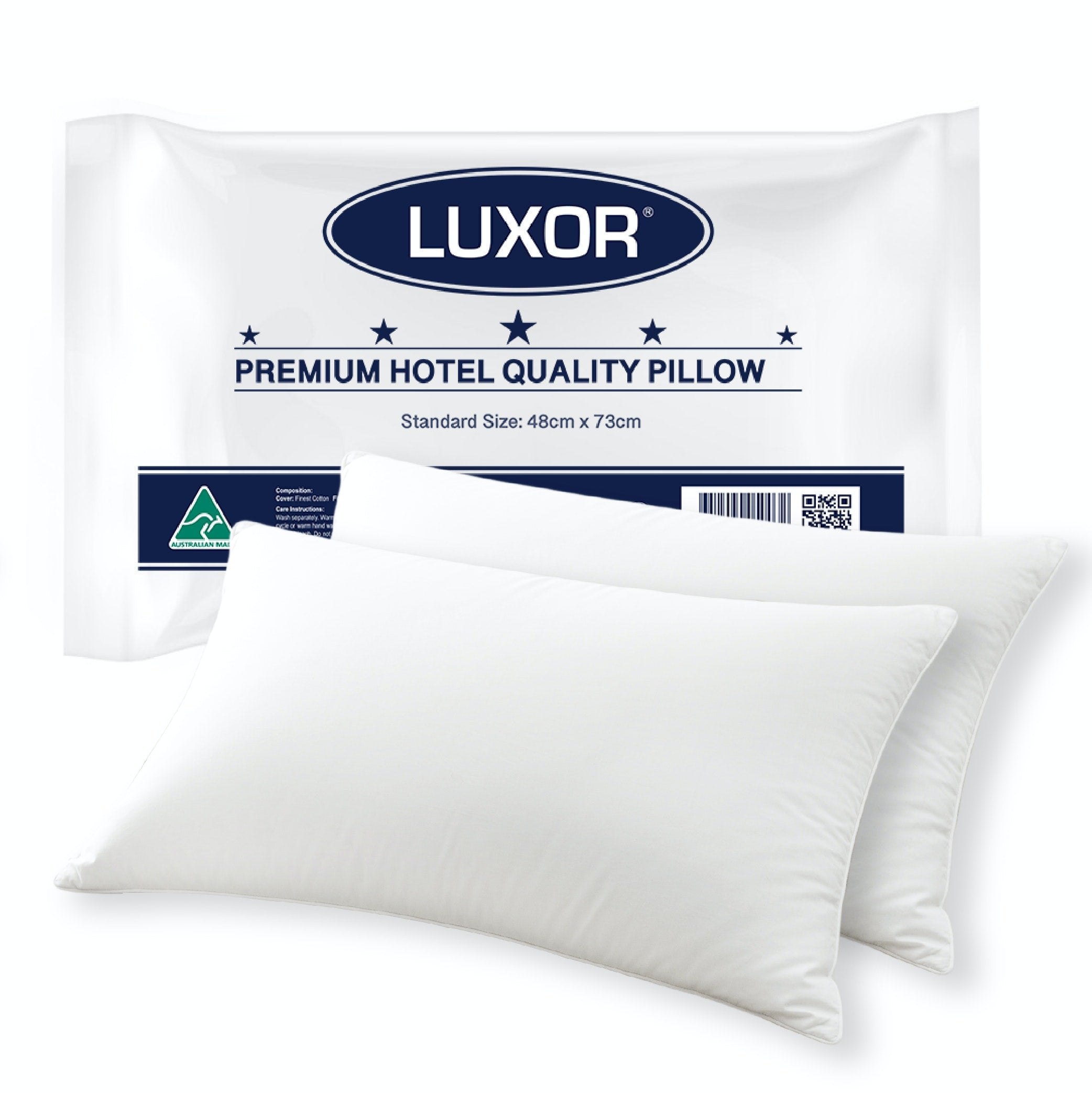 Australian Made Hotel Quality Pillow Standard Twin Pack