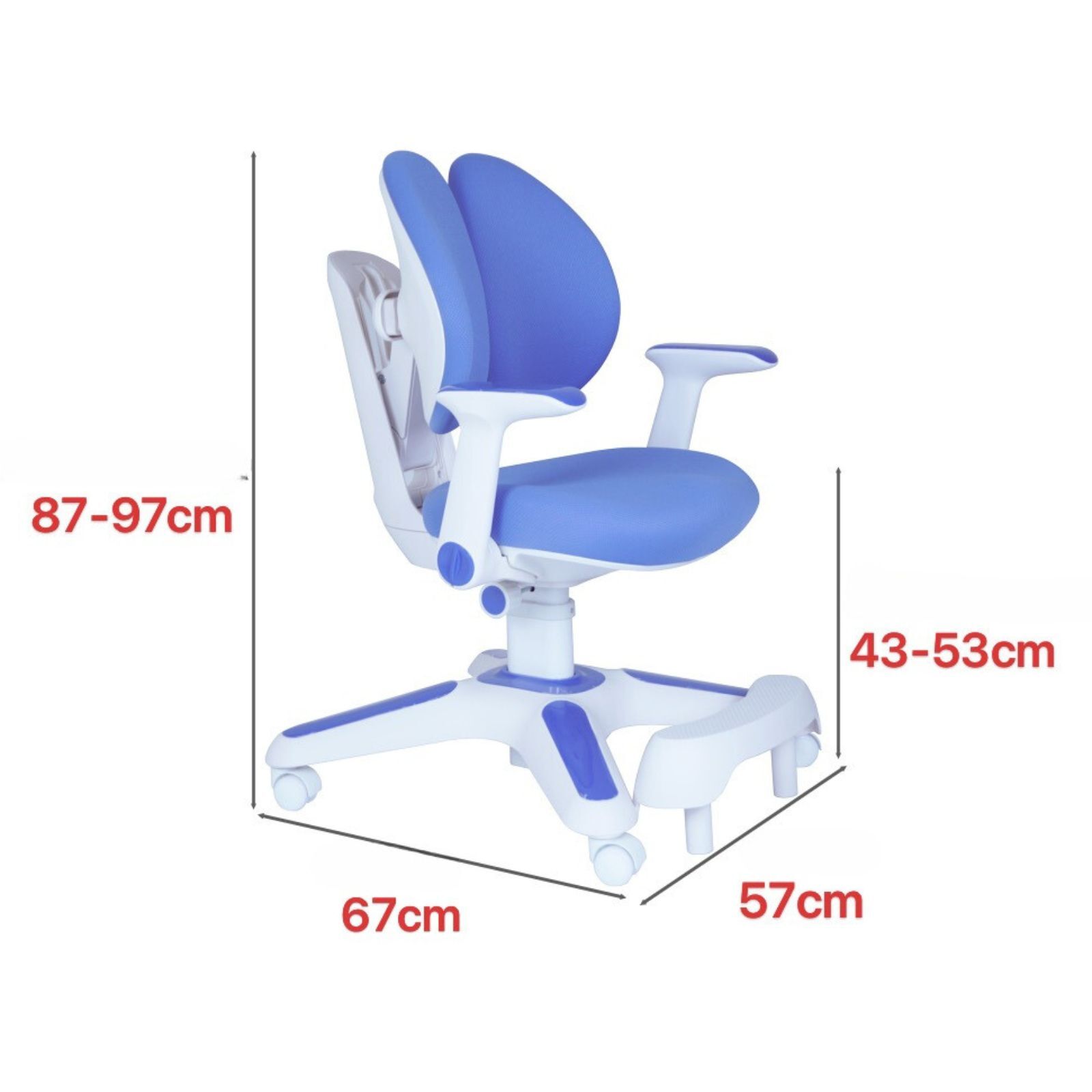 Kiera Kids Study Chair Set – Blue – Set of 2