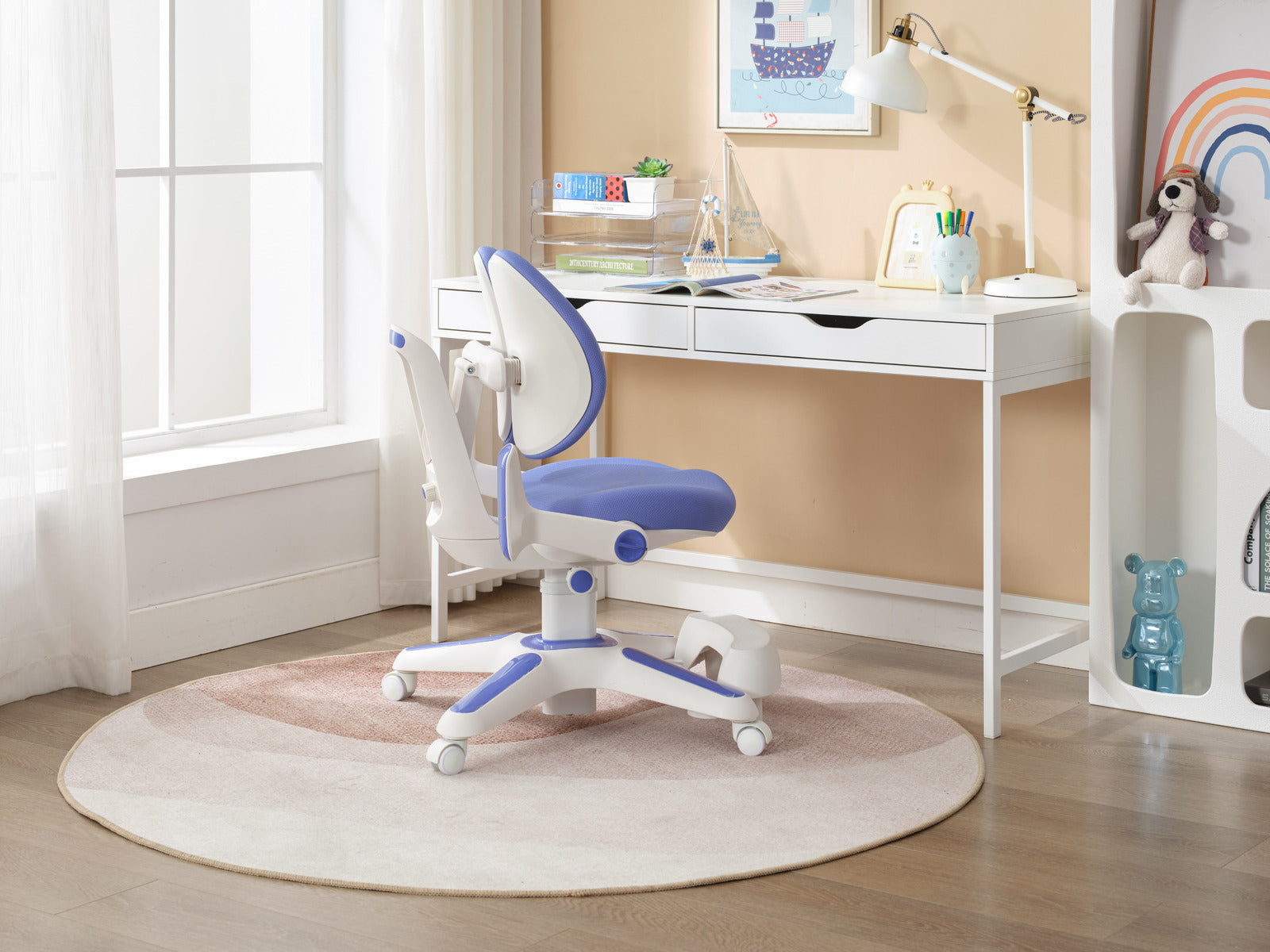 Kiera Kids Study Chair Set – Blue – Set of 4