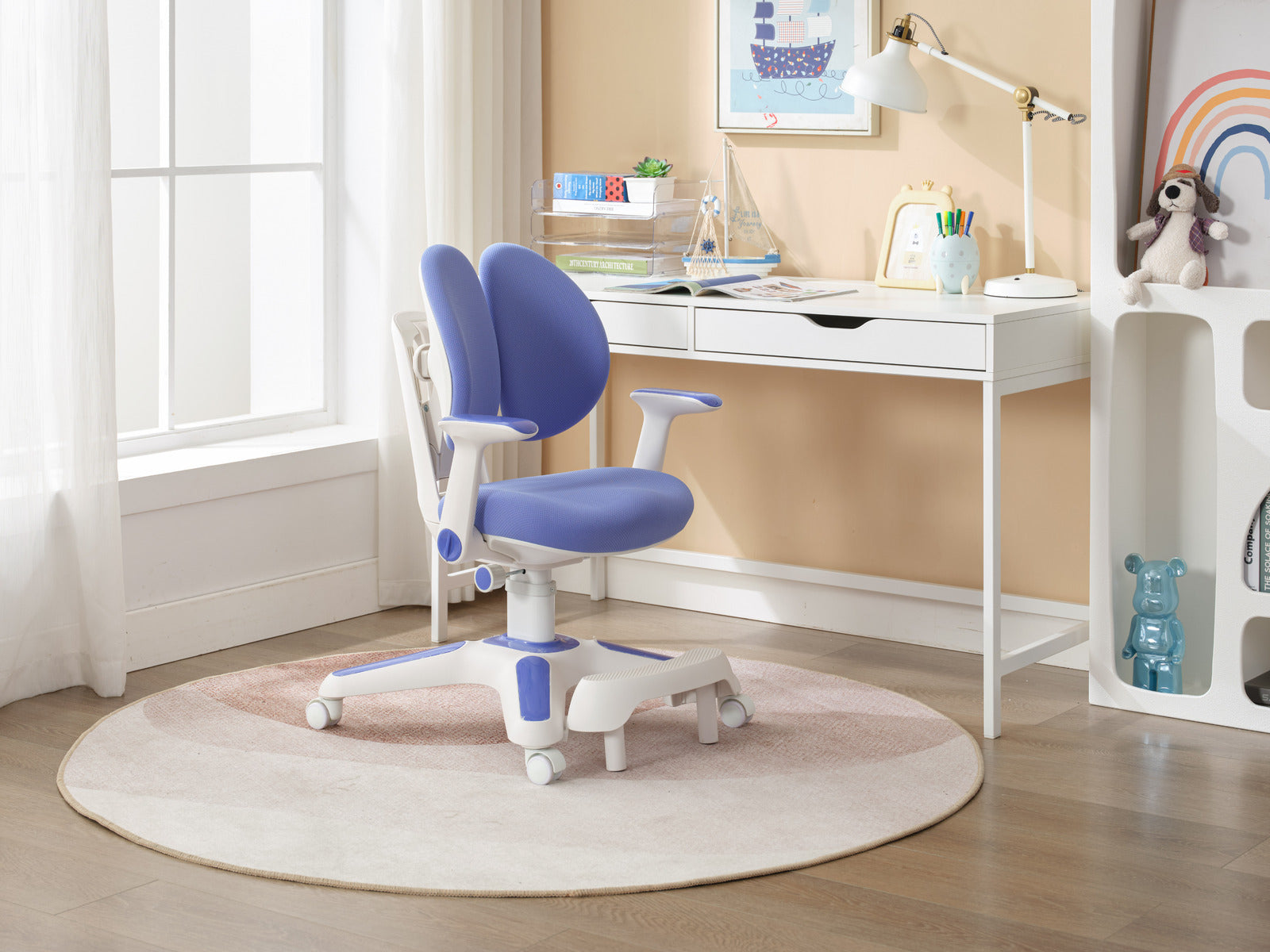 Kenzo Ergonomic Kids Study Chair Set – Blue – Set of 6