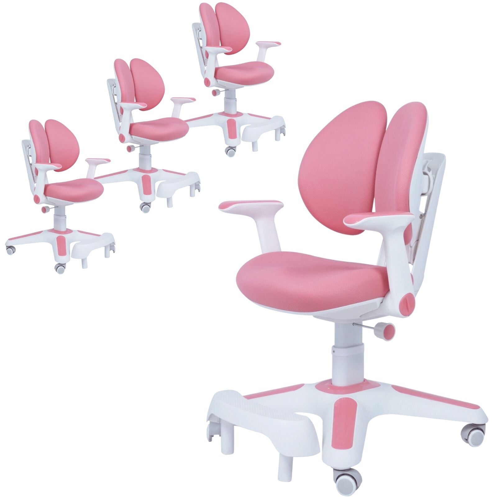 Atlas 4x Ergonomic Children Kids Study Chairs Height Adjustable - Pink