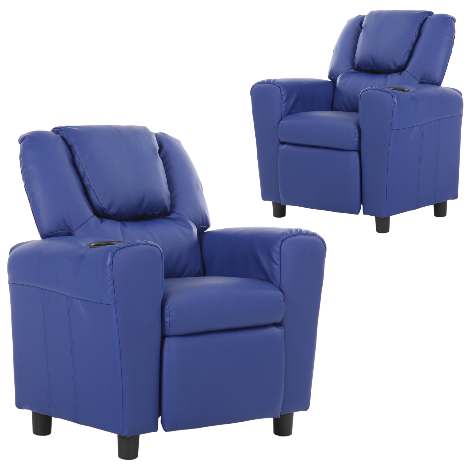 Oliver Kids Recliner Chairs – Blue – Set of 2
