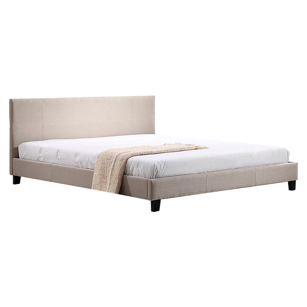 Arlo Linen Fabric Bed Frame Beige – King