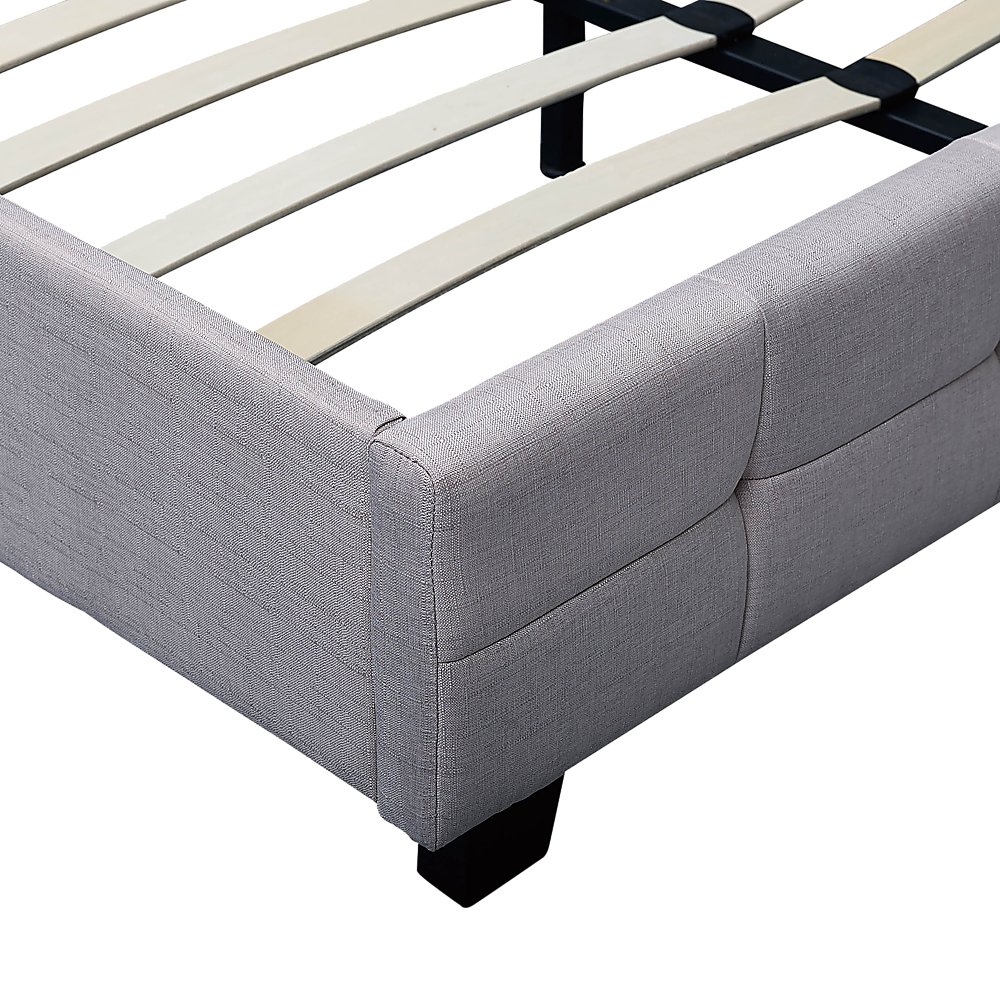 Alderon Linen Bed Frame – Beige – Double