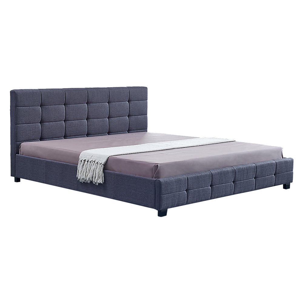 Alderon Linen Bed Frame – Grey – King