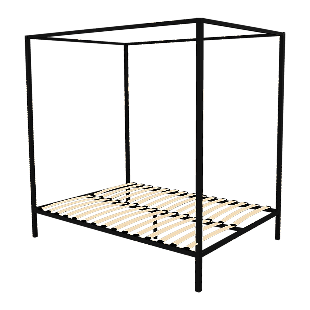 Atlas 4 Poster Bed Frame – Black – Queen