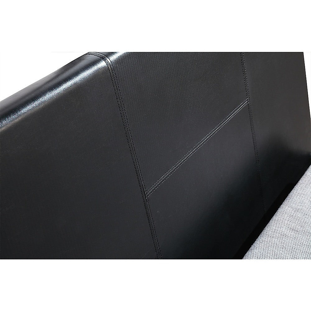 Rowan PU Leather Bed Frame – Black – King Single