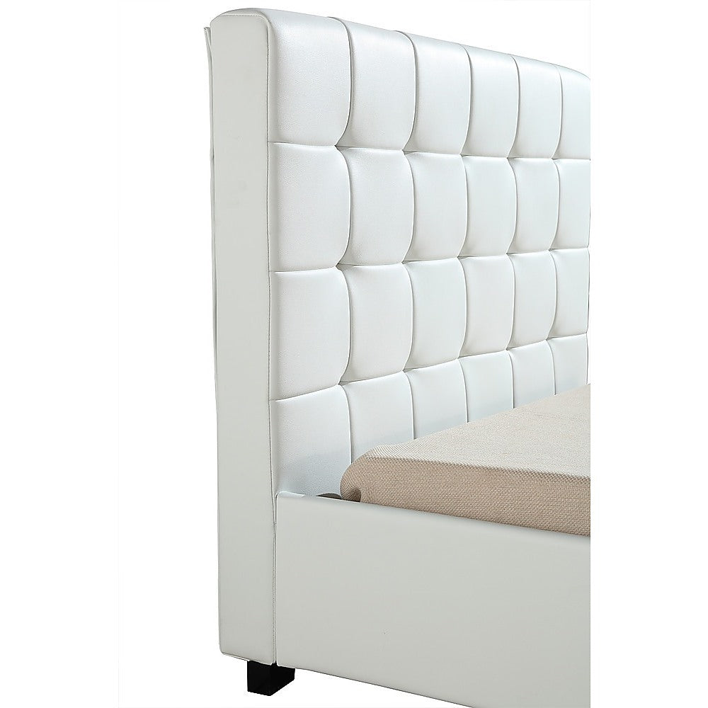 Rowan PU Leather Deluxe Bed Frame – White – King Single