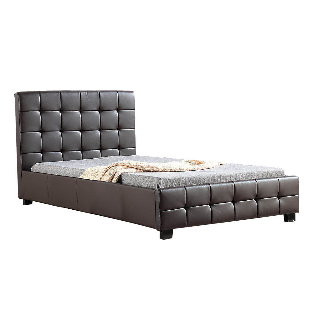 Rowan PU Leather Deluxe Bed Frame Brown – King Single
