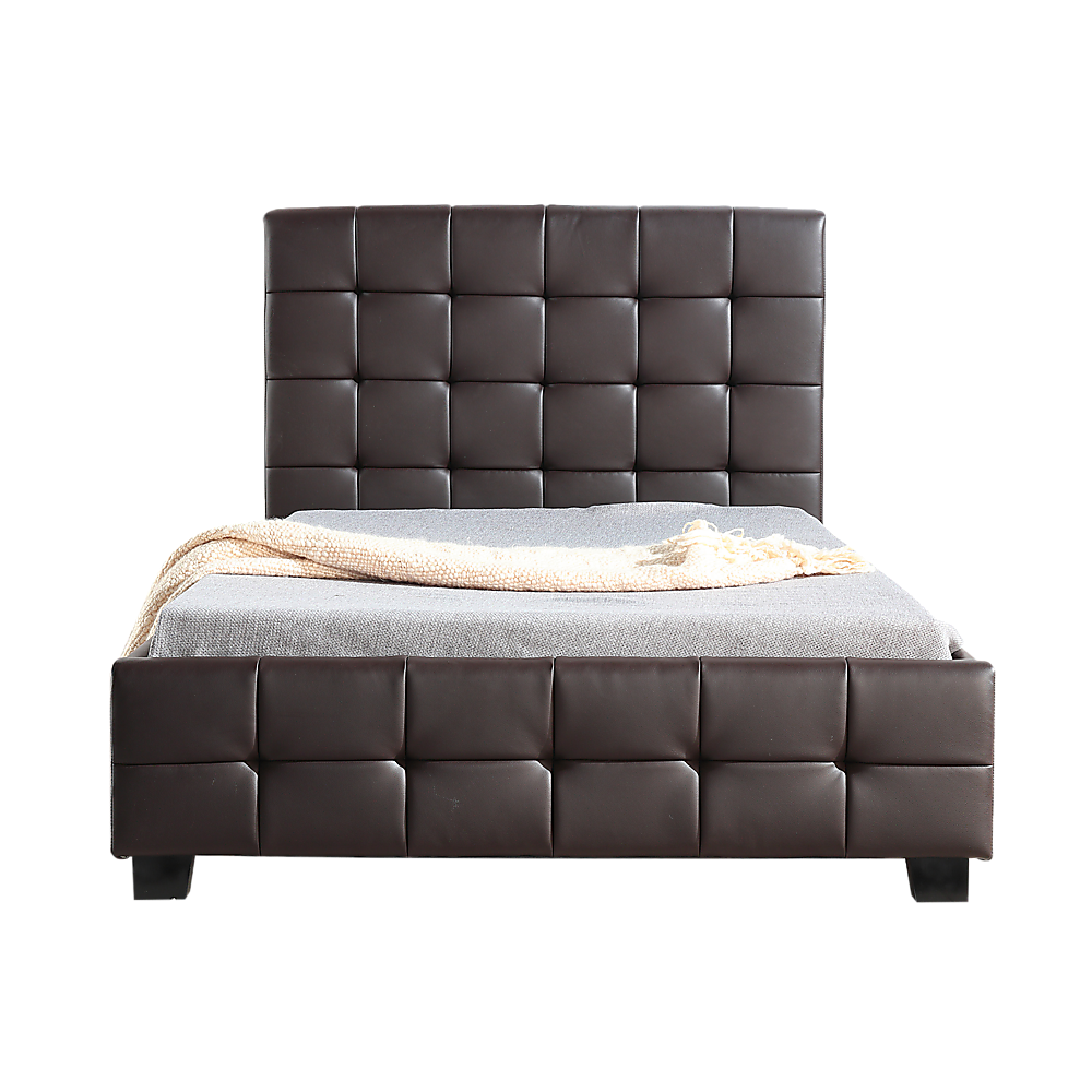 Rowan PU Leather Deluxe Bed Frame – Brown – King Single