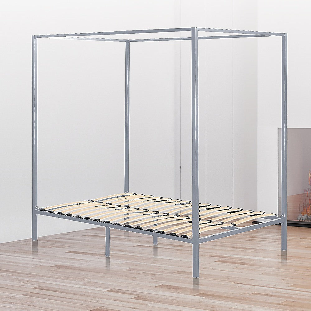 Nova 4 Poster Bed Frame – Beige – Queen