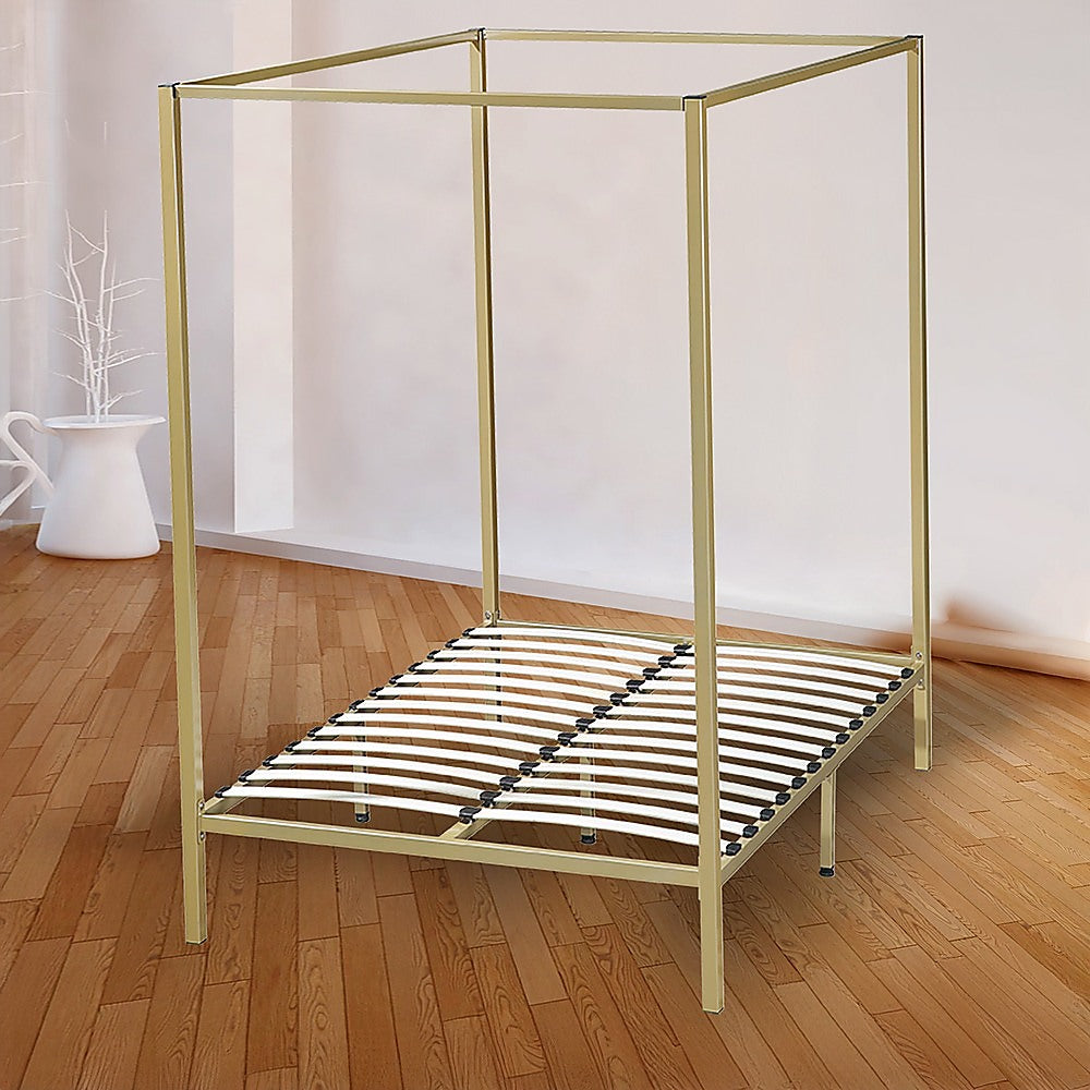 Linden 4 Poster Bed Frame – Gold – Double