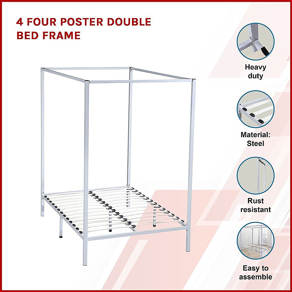 Haven 4 Poster Bed Frame – Beige – Double
