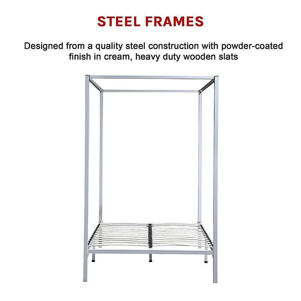 Haven 4 Poster Bed Frame – Beige – Double