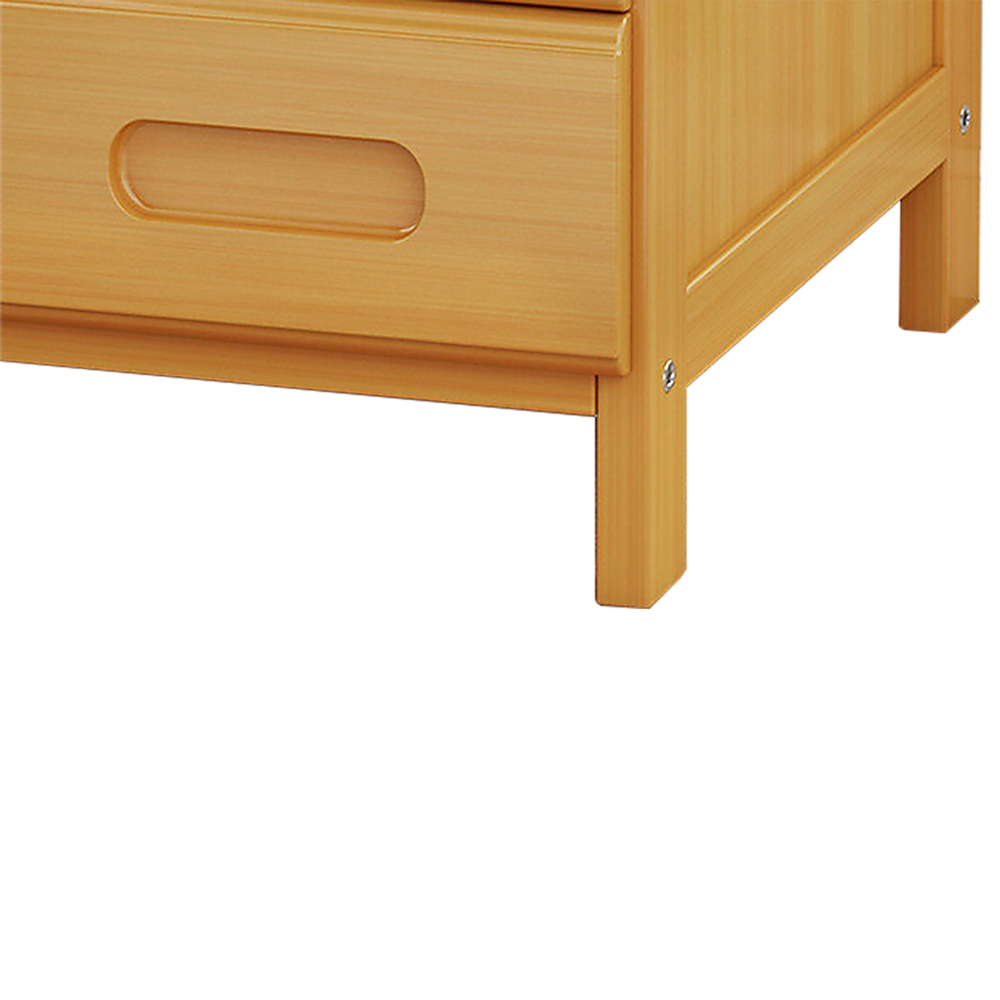 Aldora Bamboo Storage Bedside Table – Natural Wood – 40 cm