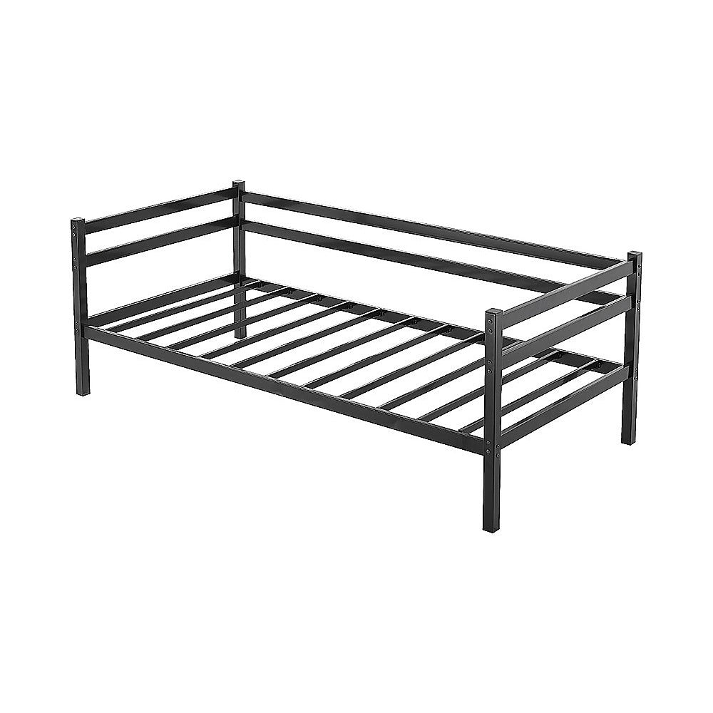 Arlo Daybed Metal Frame Sofa Premium Black Day Bed Steel Support – Single
