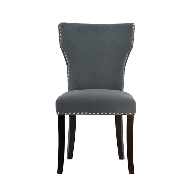 Provincial Studded Dining Chairs – Grey – Set of 2