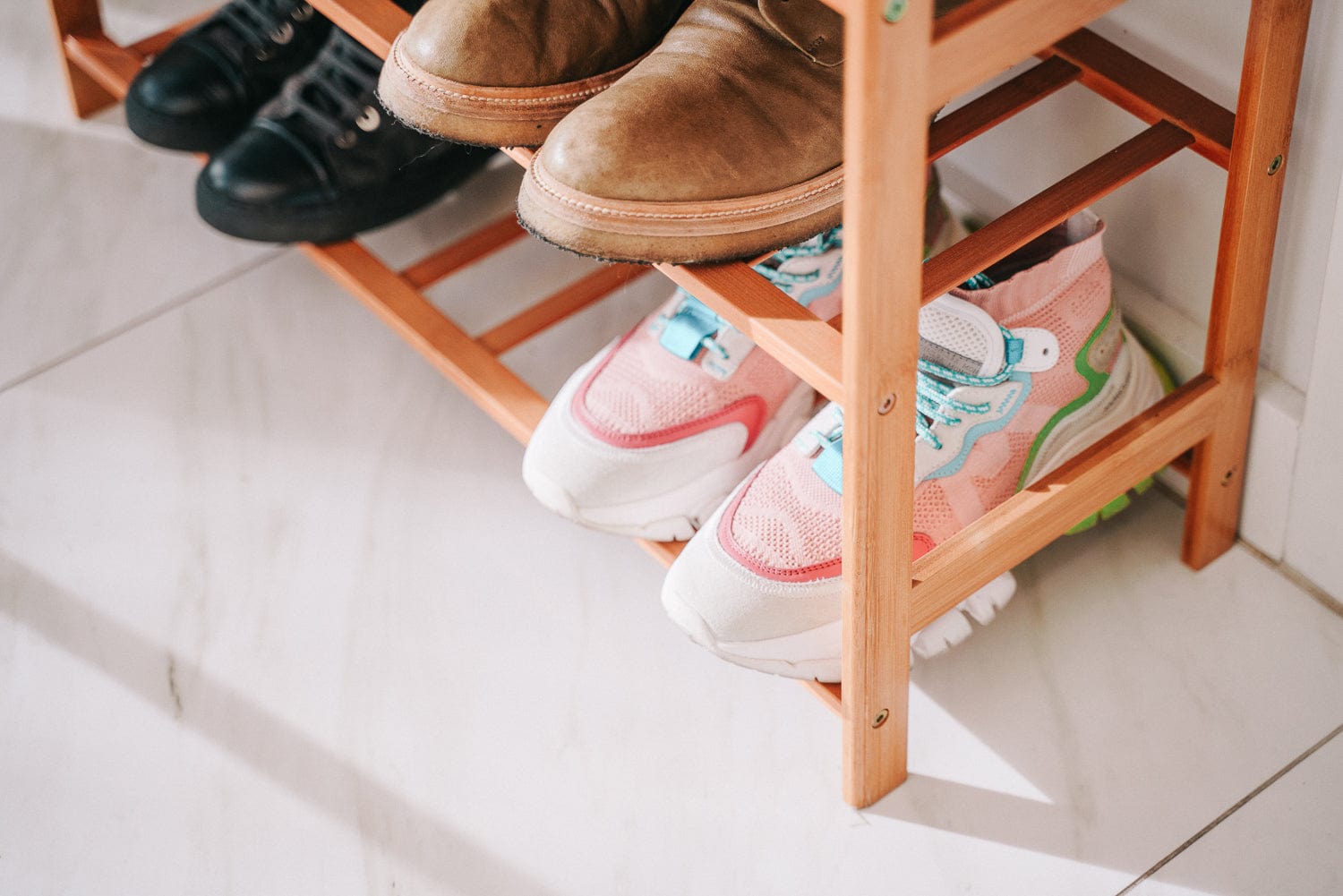 Kairos Bamboo Shoe Rack – Brown – 3 Tiers