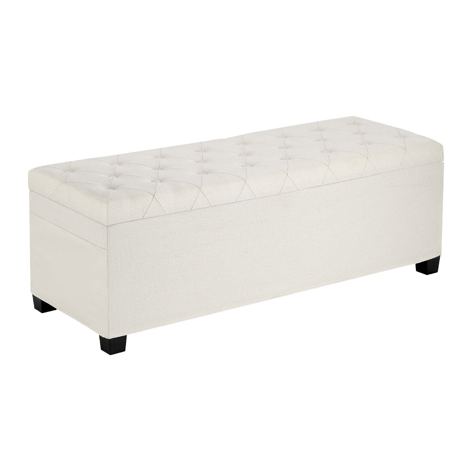 Harlow Tufted Storage Ottoman Bench – Beige