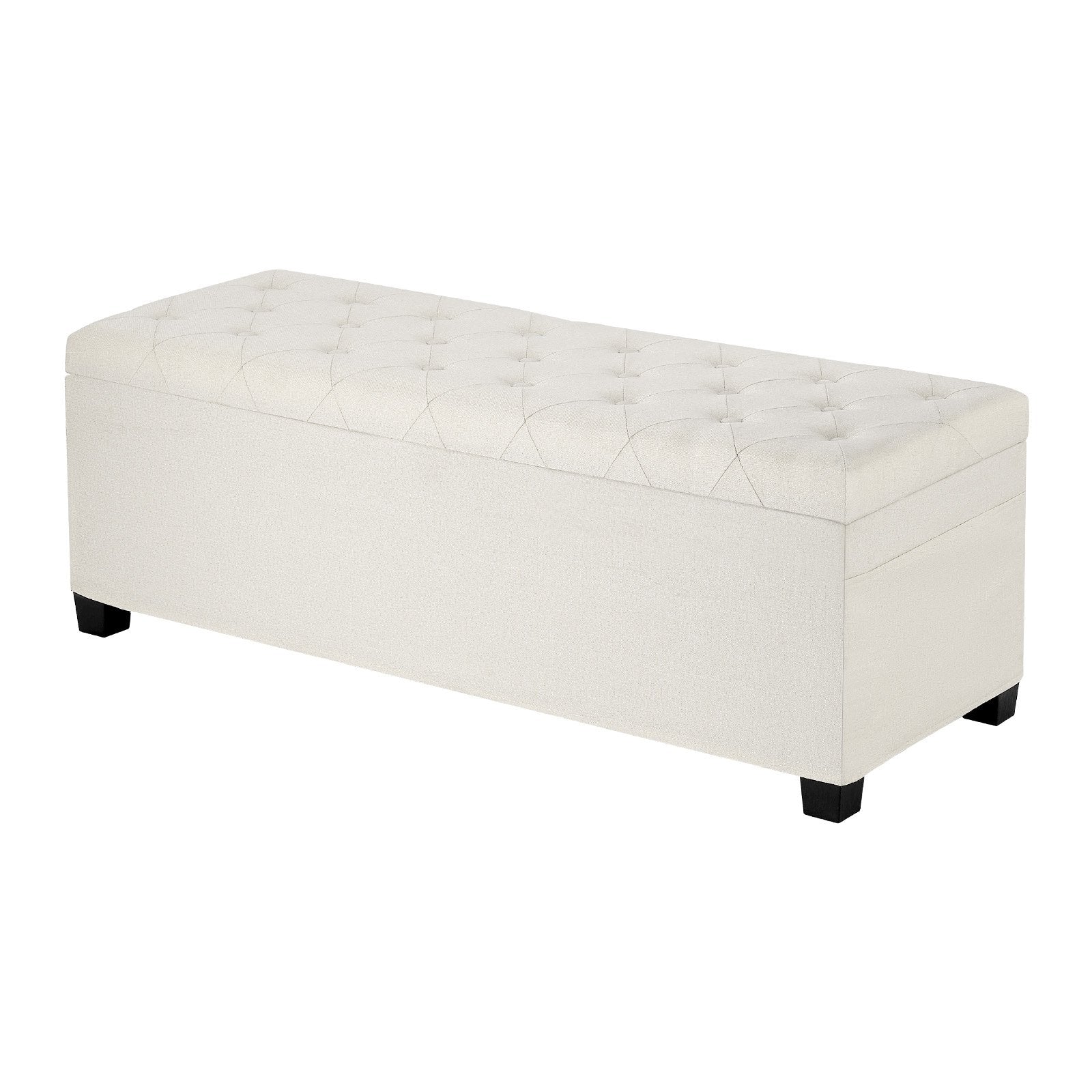 Harlow Tufted Storage Ottoman Bench – Beige