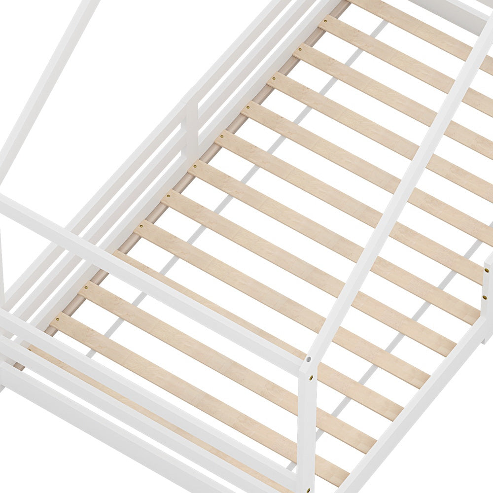 Amos Kids House Bed Frame – White – Single