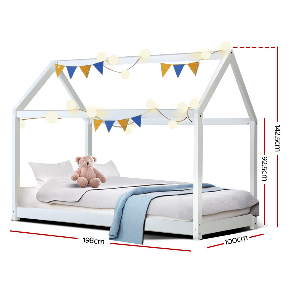 Casa House Bed Frame – White – Single