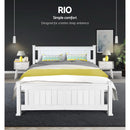 DOUBLE Size - Wooden Bed Frame - White