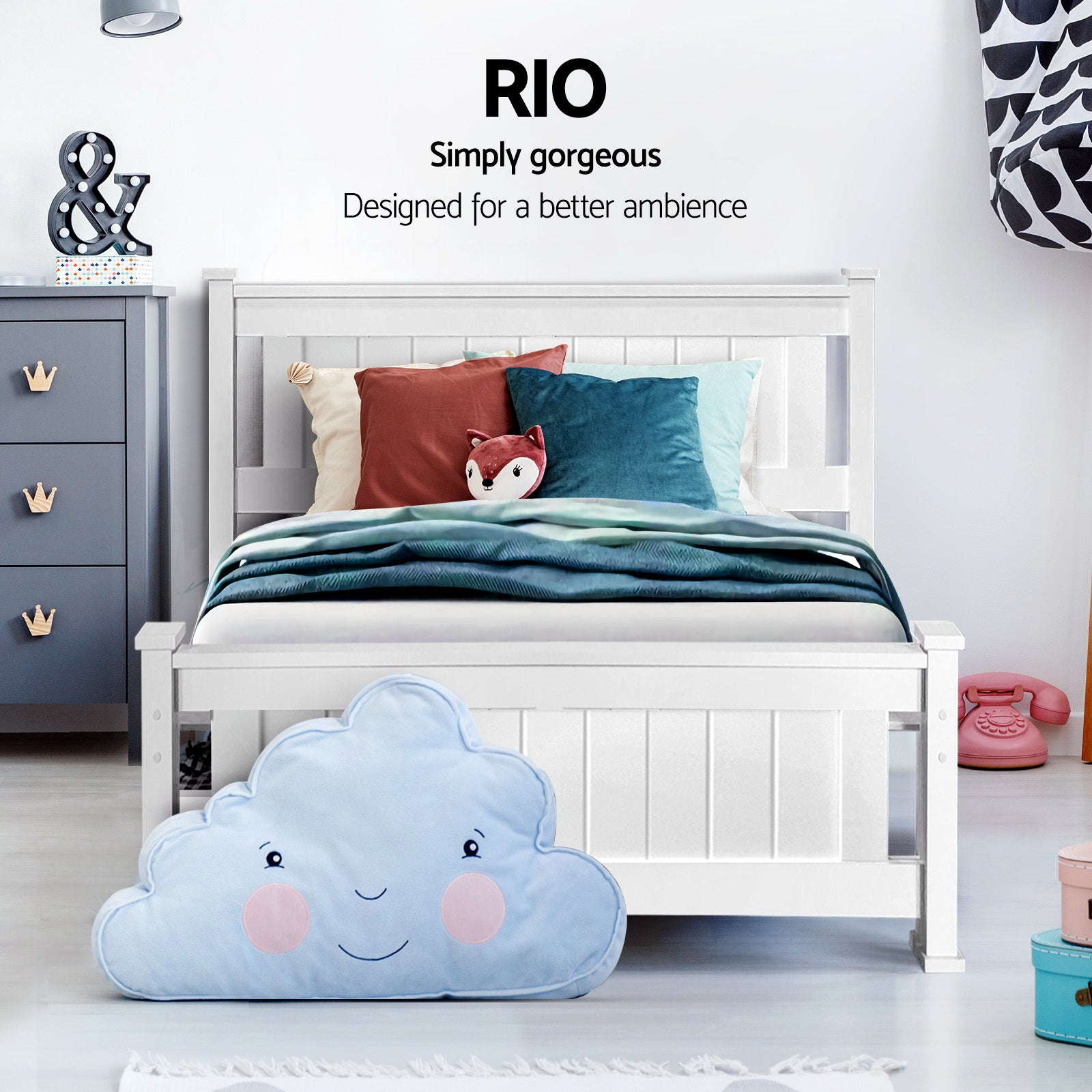 Union Kids Bed Base – White – Kids