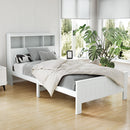 KING SINGLE Size - Wooden Bed Frame with 3 Shelves - White