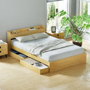 DOUBLE Size - Bed Frame with Charging Ports and 2 Drawers
