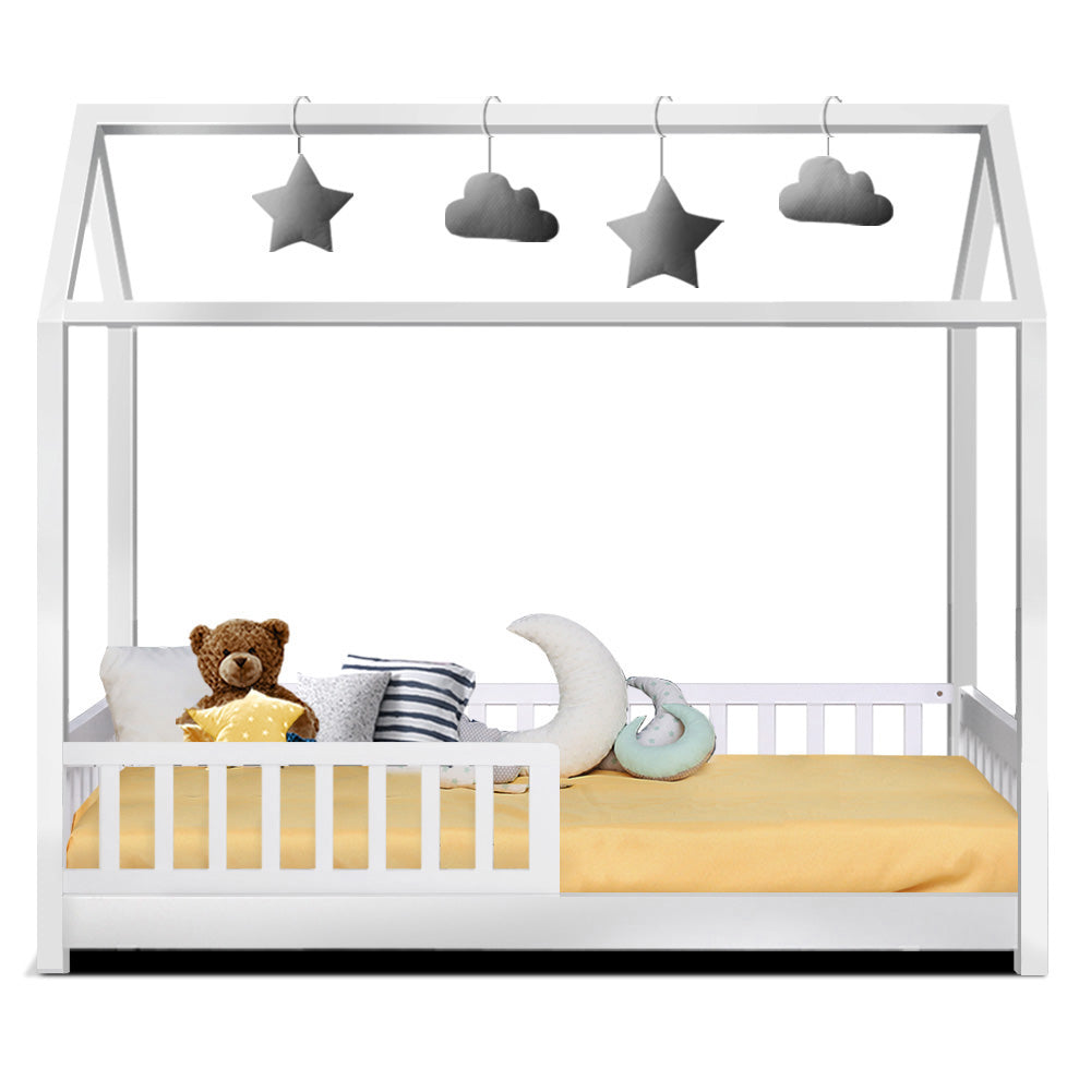 Cottage Kids House Bed Frame – White – Single