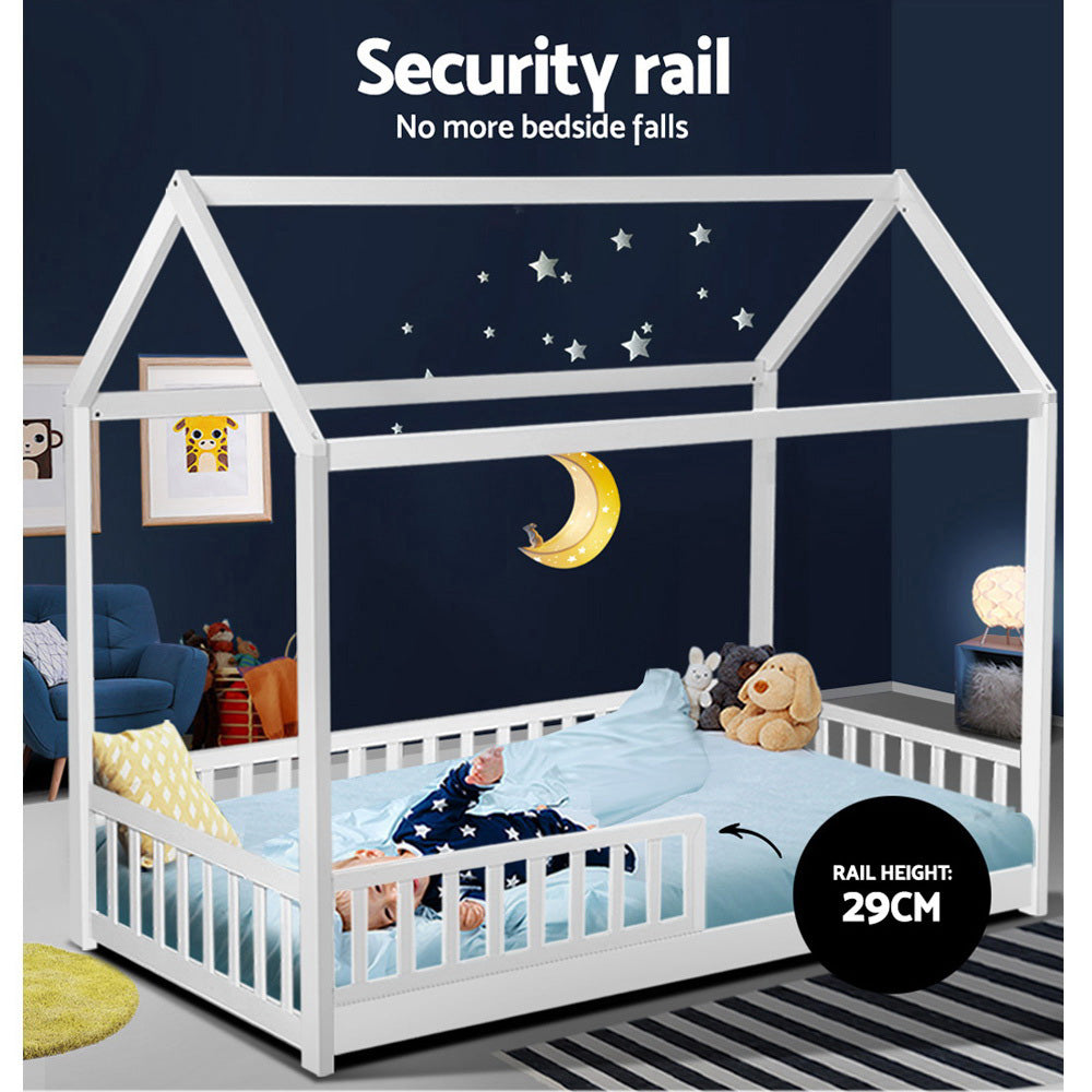Cottage Kids House Bed Frame – White – Single