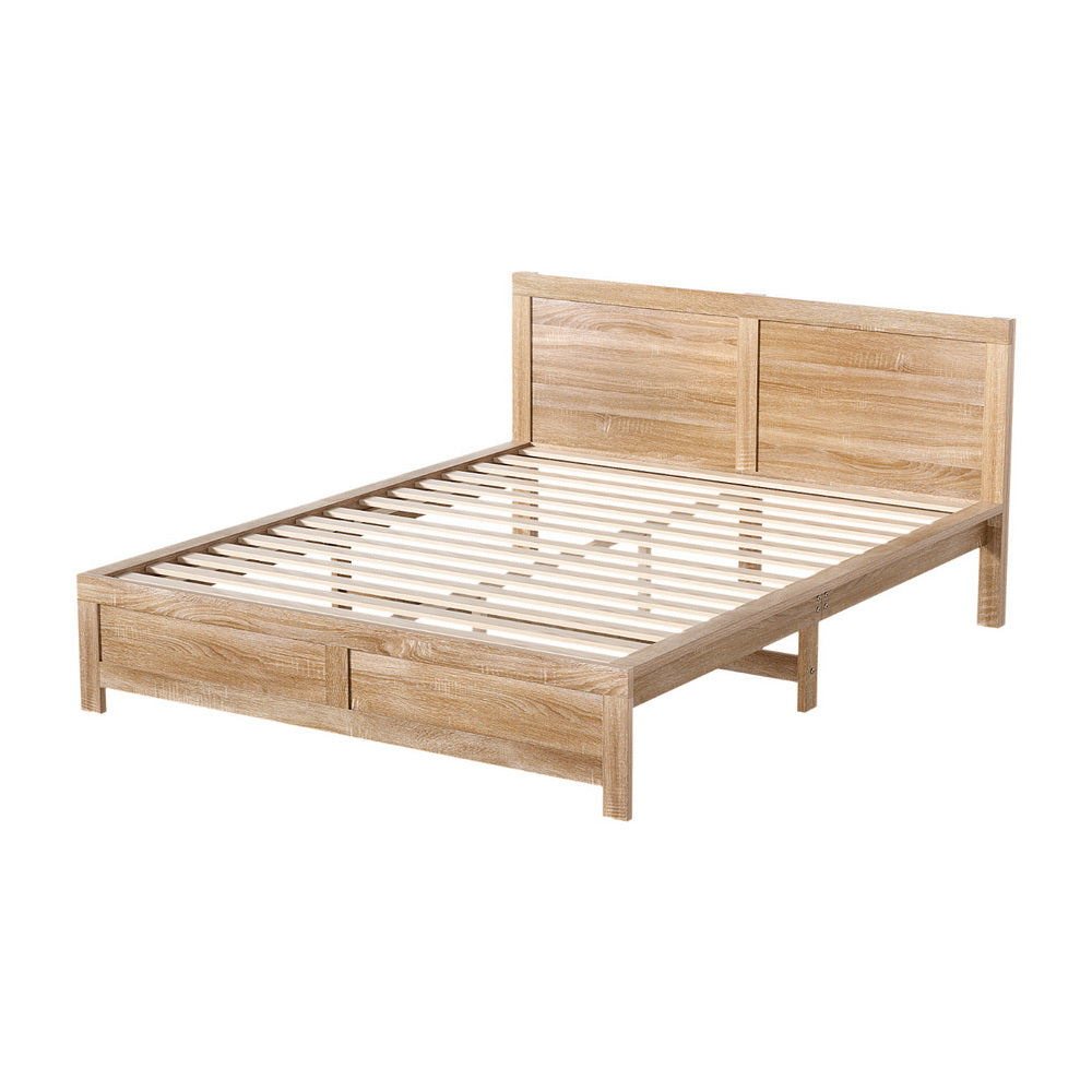 Kairen Wooden Bed Frame – Oatmeal – Double