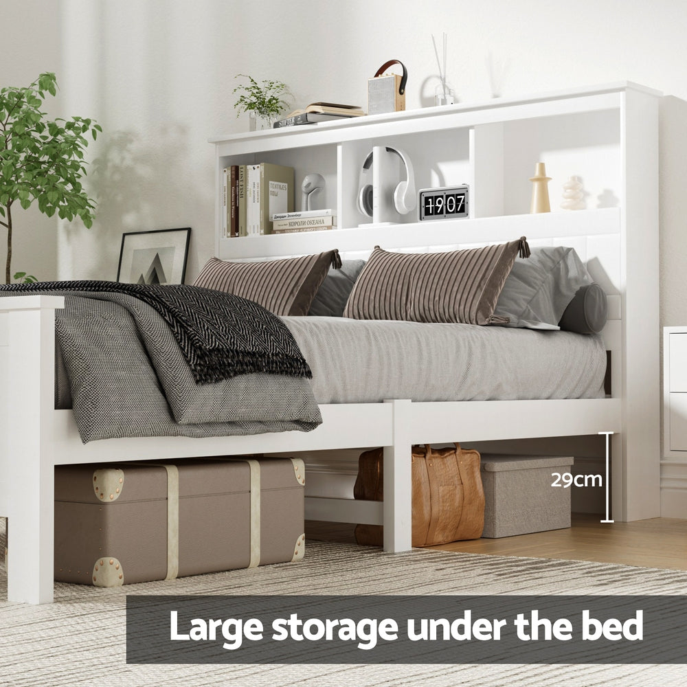 Alder Wooden Bed Head – White – Kids