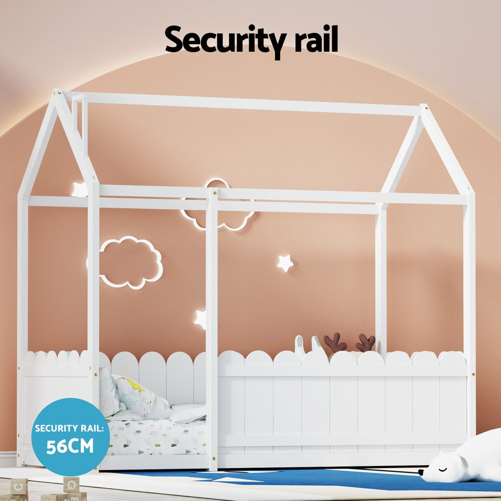 Kori Kids House Bed Frame – White – Single