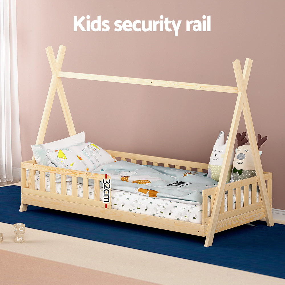 Puah Kids House Bed Frame – Brown – Single