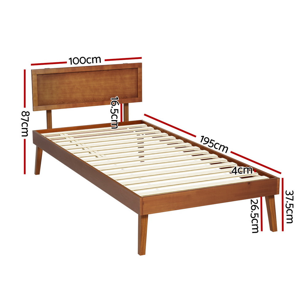 Callan Wooden Base Bed Frame – Walnut – Single