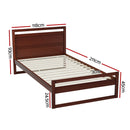KING SINGLE Size - Wooden Bed Frame - Walnut