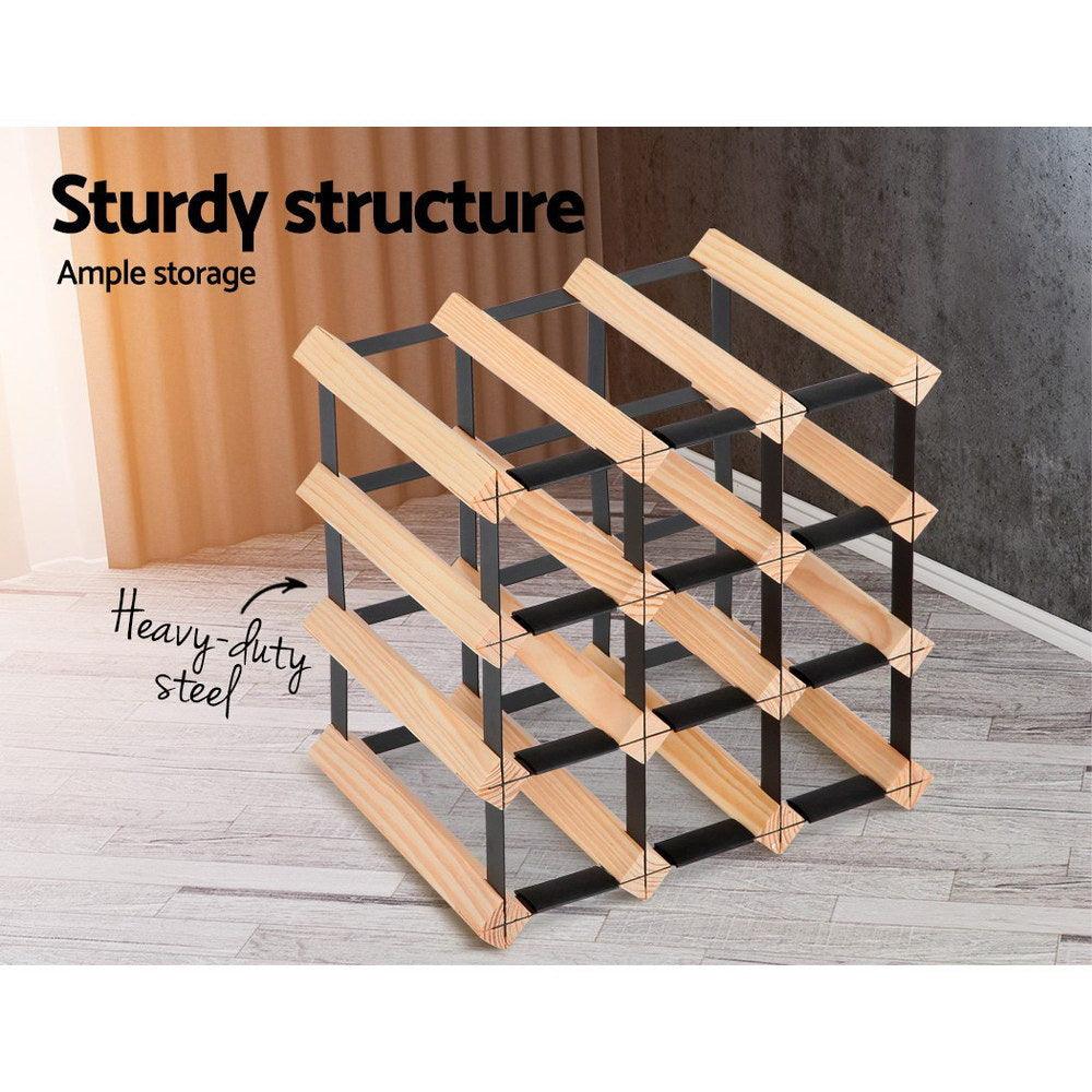 Alderon Timber Wine Rack – Natural – 12 Bottles