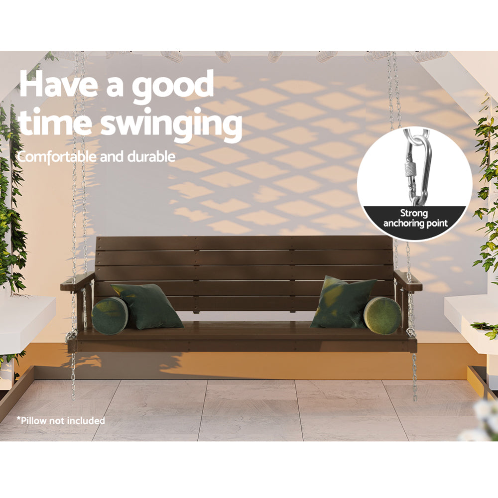 Bramley Wooden Porch Swing – Brown – 3 Seater