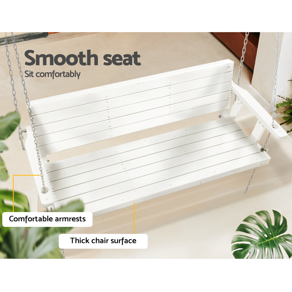 Bramley Wooden Porch Swing – White – 3 Seater