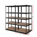 4 x 1.5M Garage Shelving Warehouse Rack - Black