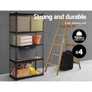 4 x 1.5M Garage Shelving Warehouse Rack - Black